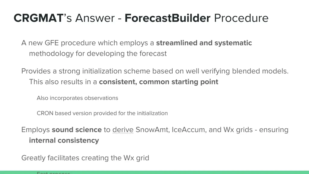 crgmat s answer forecastbuilder procedure