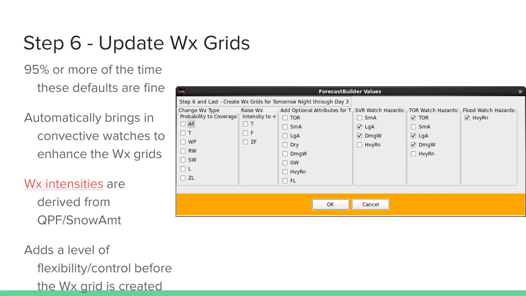 step 6 update wx grids 95 or more of the time