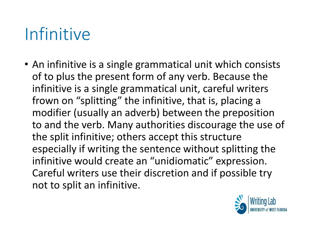 infinitive