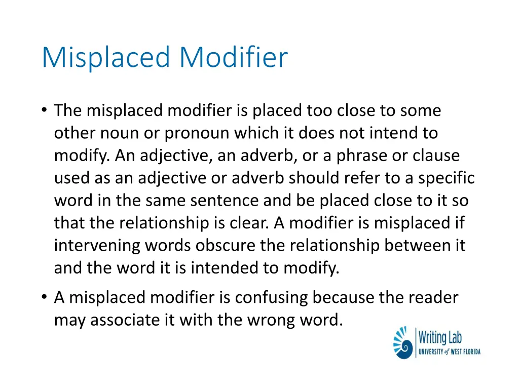 misplaced modifier