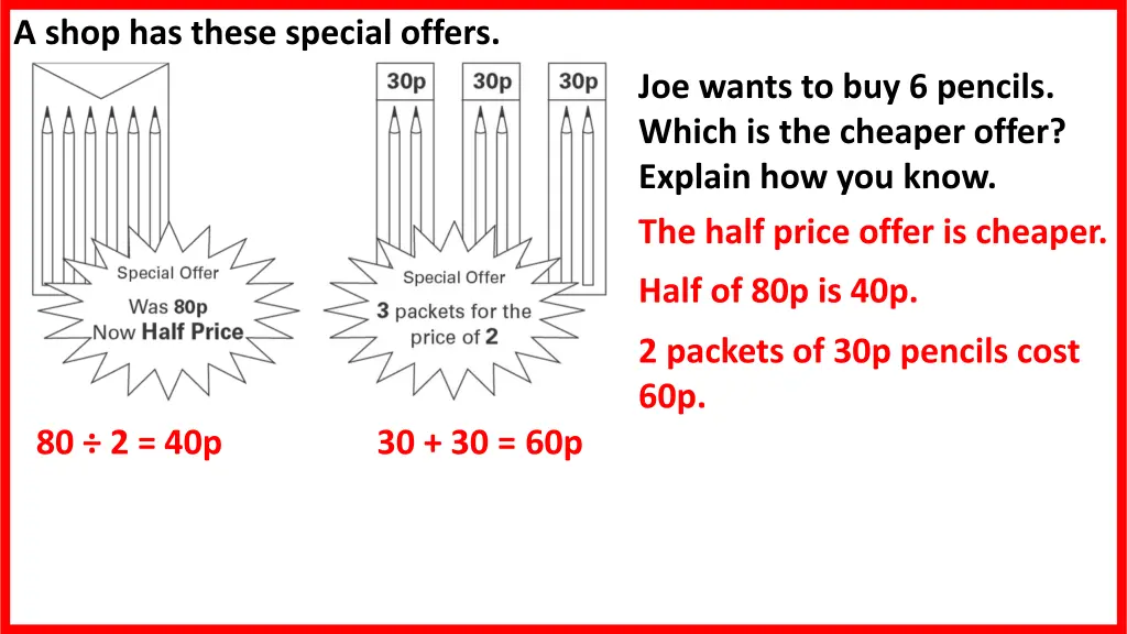 a shop has these special offers