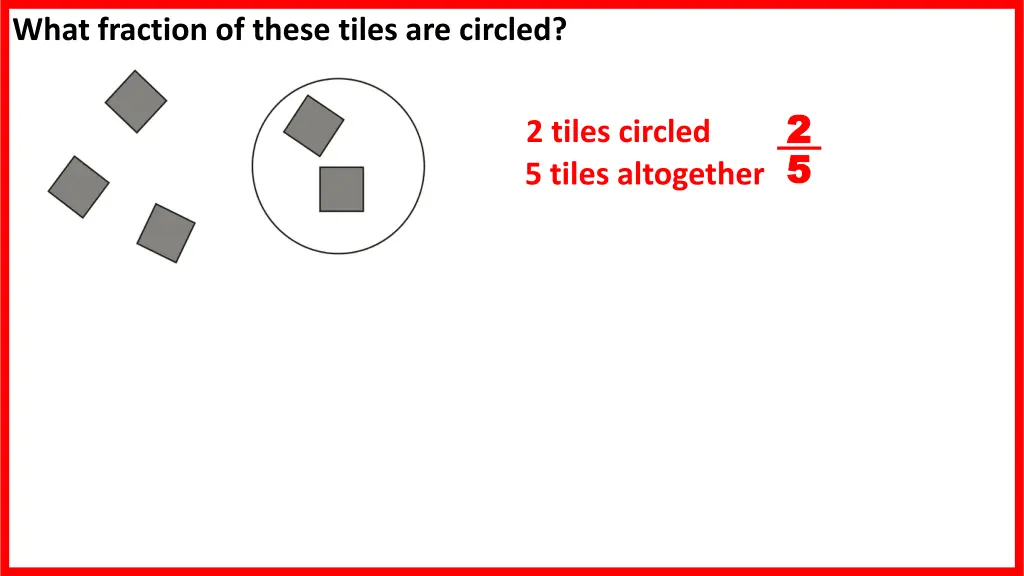 what fraction of these tiles are circled