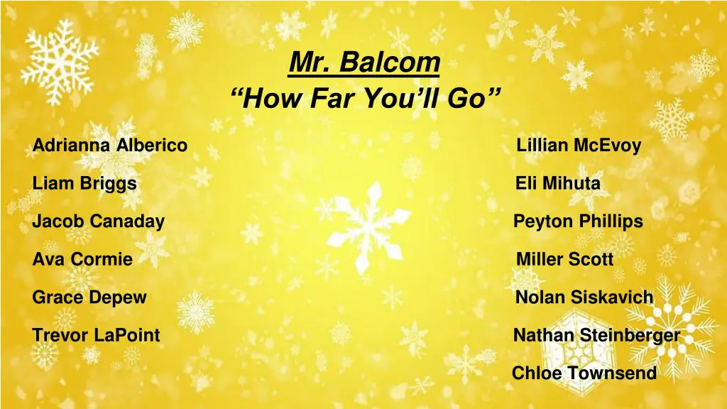 mr balcom how far you ll go
