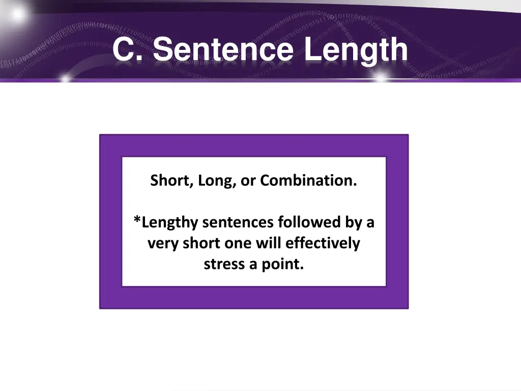 c sentence length