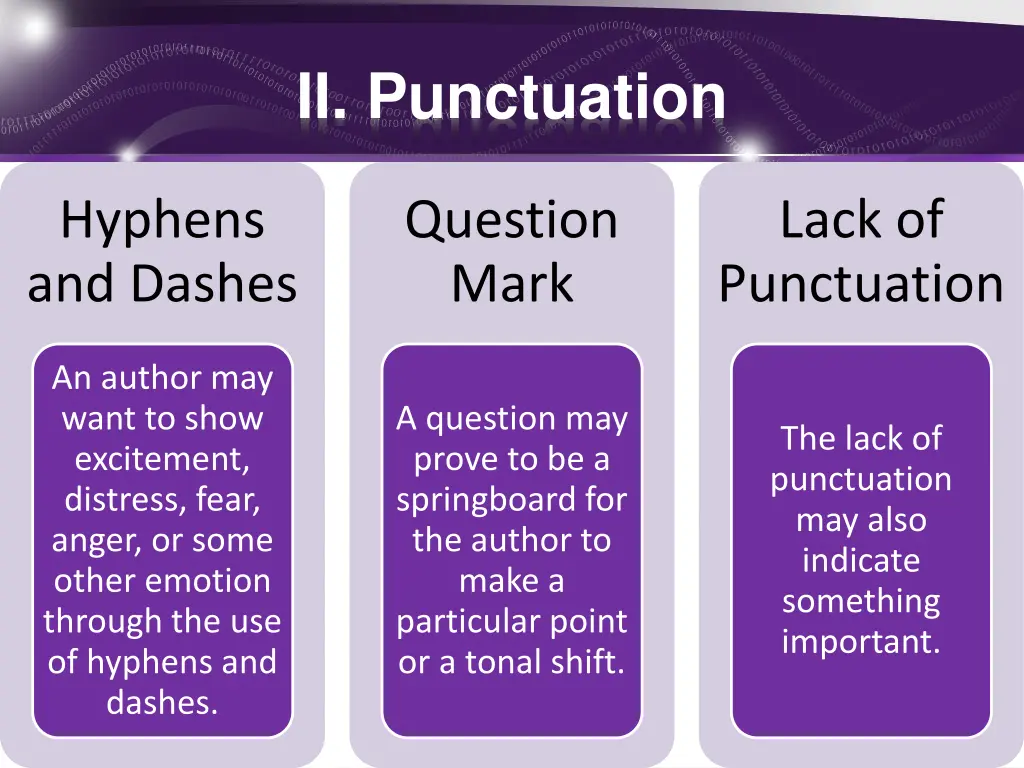 ii punctuation