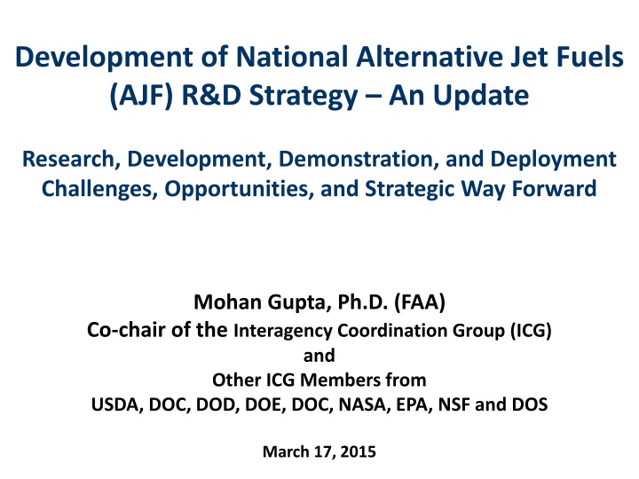 development of national alternative jet fuels