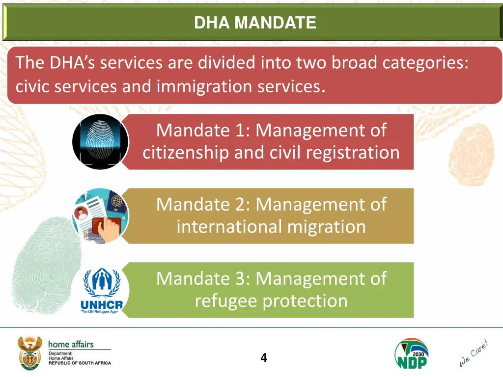 dha mandate