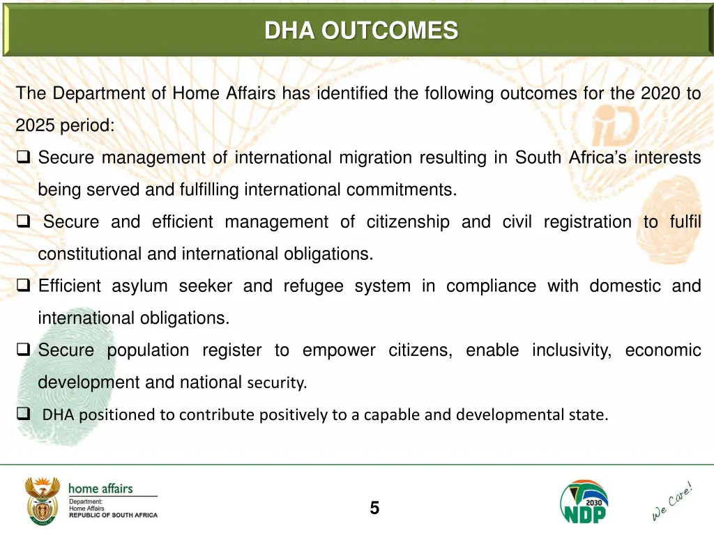 dha outcomes