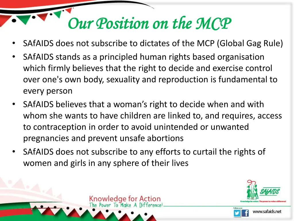 our position on the mcp our position