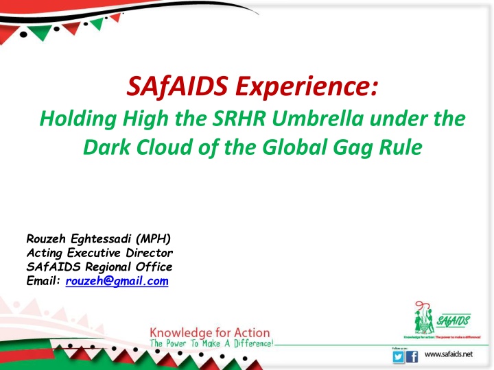 safaids experience holding high the srhr umbrella