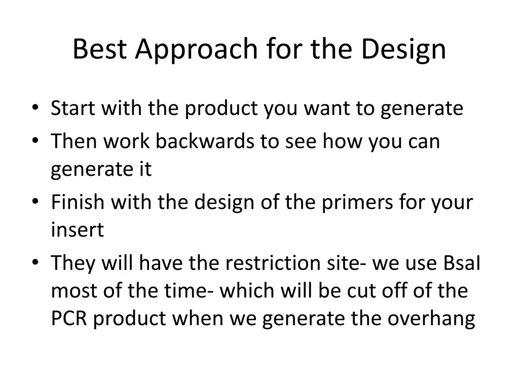 best approach for the design