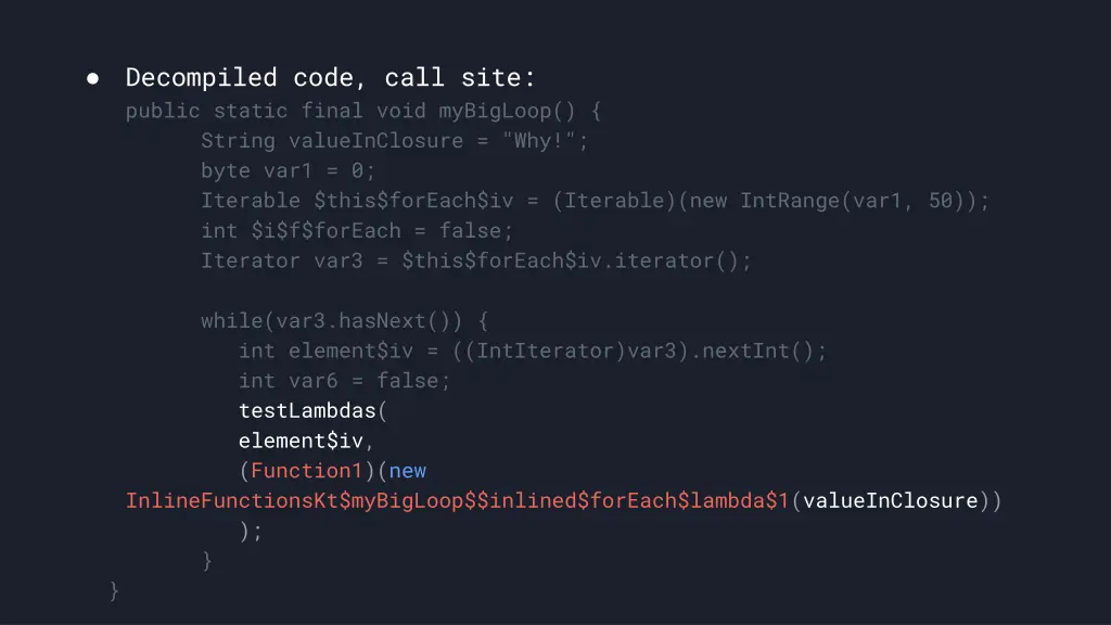 decompiled code call site public static final 1