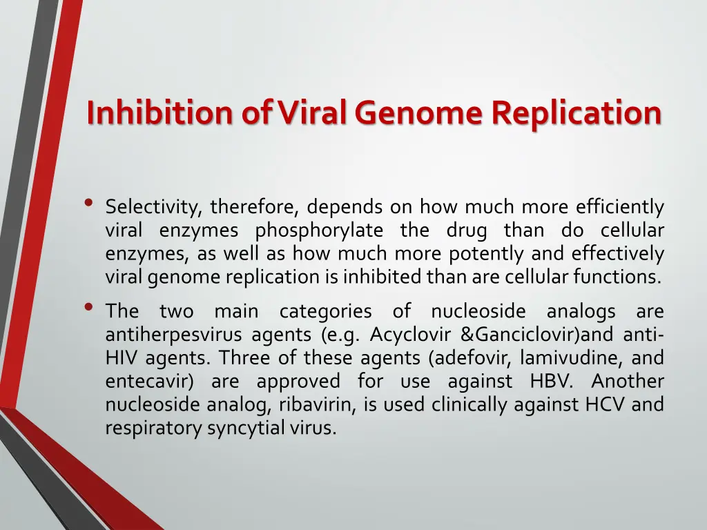 inhibition of viral genome replication