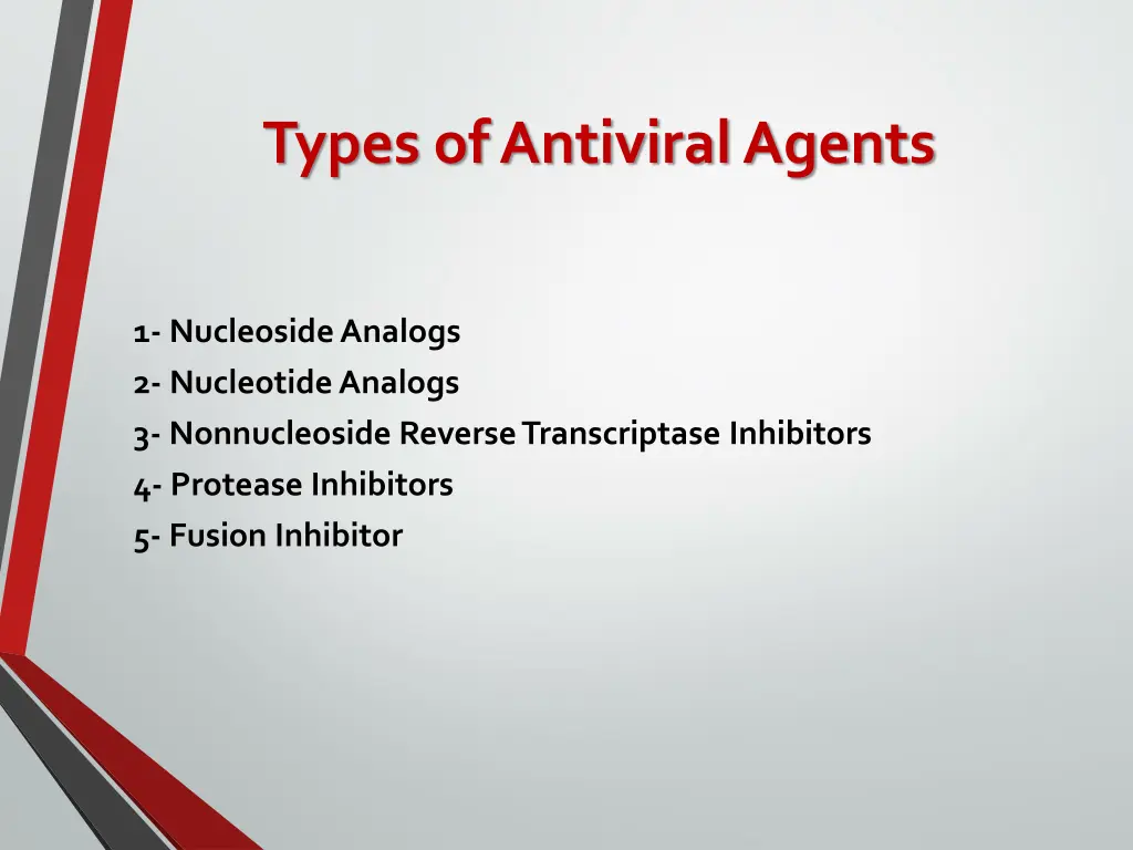 types of antiviral agents