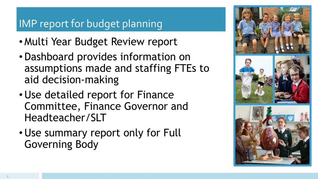 imp report for budget planning multi year budget
