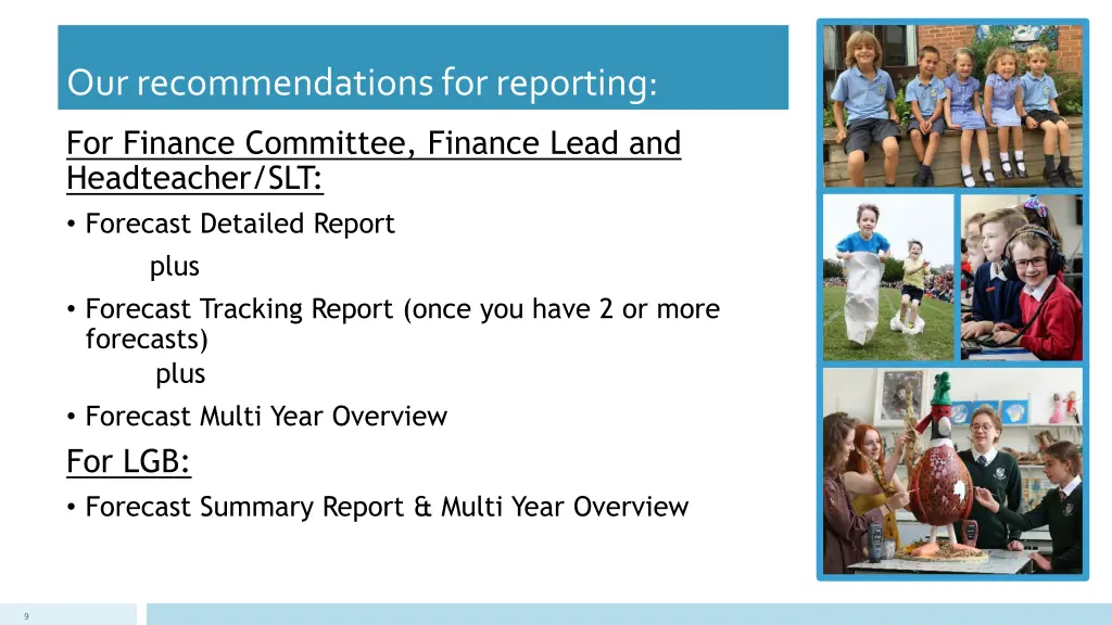our recommendations for reporting