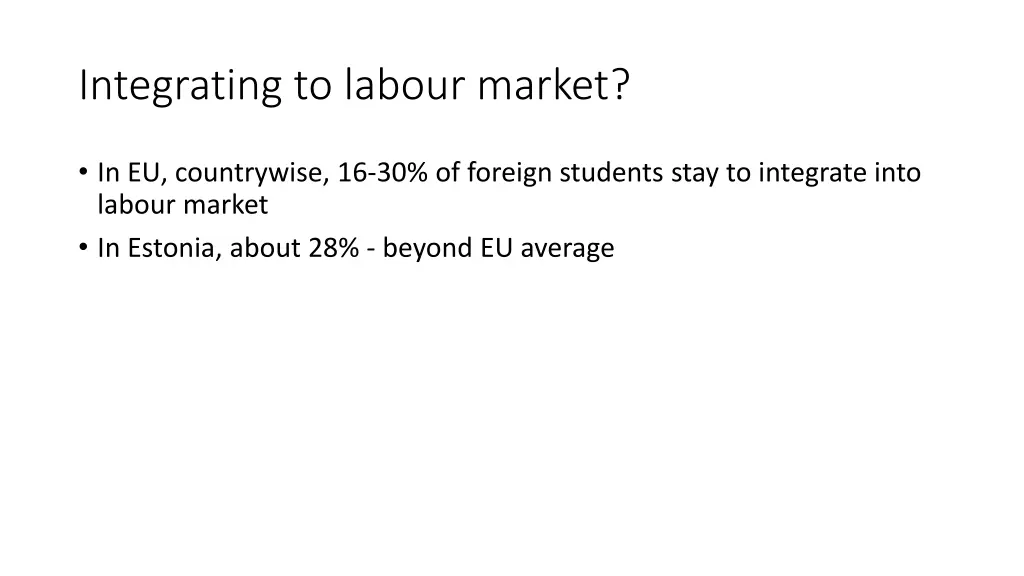 integrating to labour market
