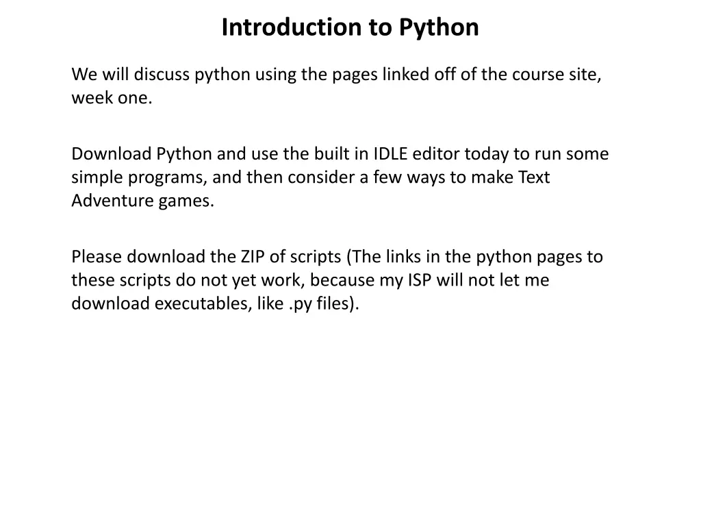 introduction to python