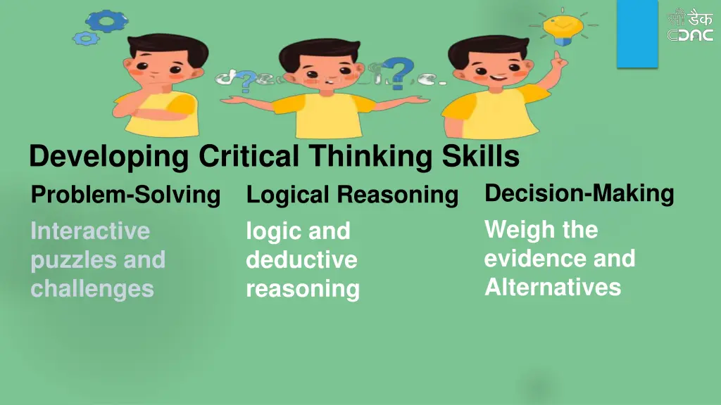 developing critical thinking skills problem