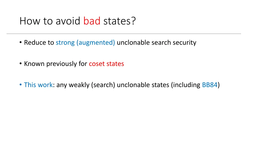 how to avoid bad states