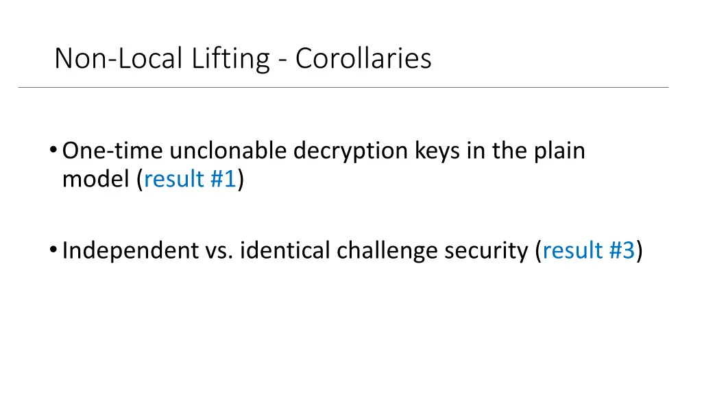 non local lifting corollaries