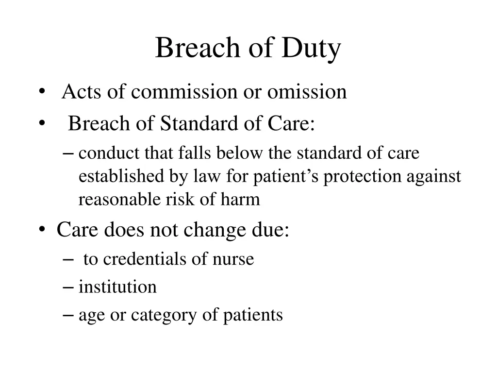 breach of duty