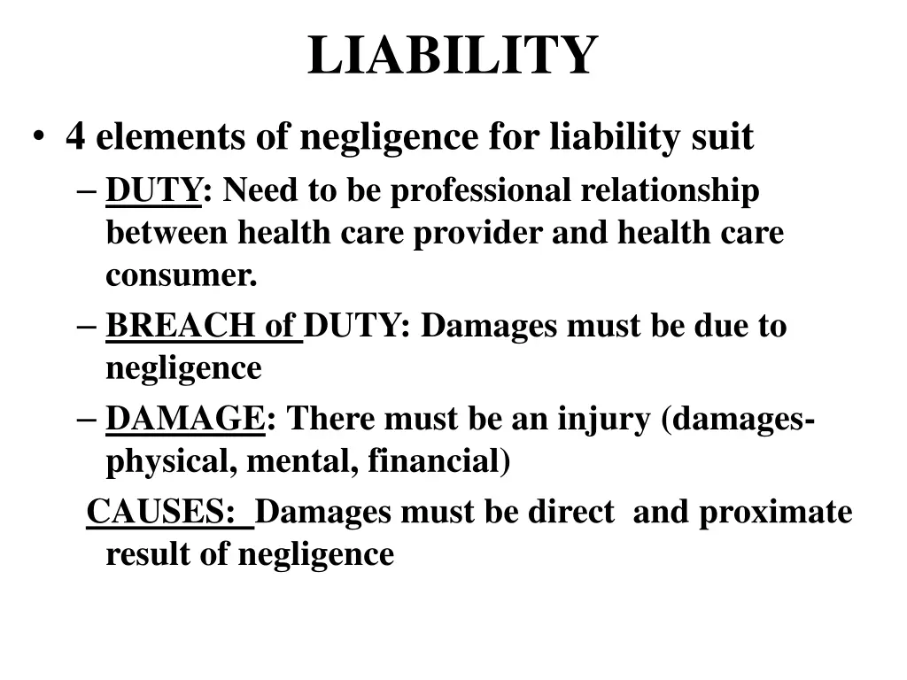 liability