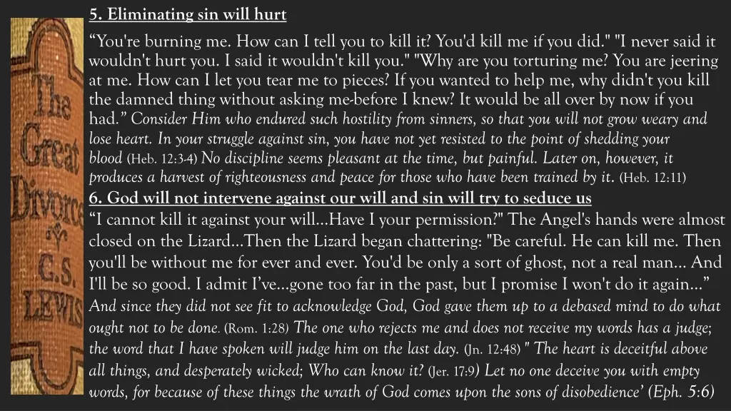 5 eliminating sin will hurt you re burning