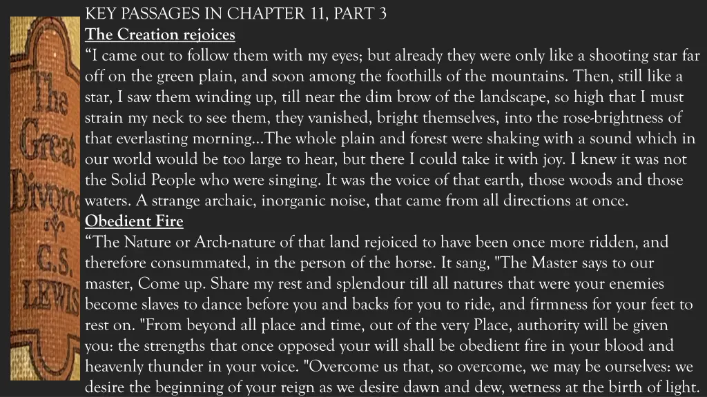 key passages in chapter 11 part 3 the creation