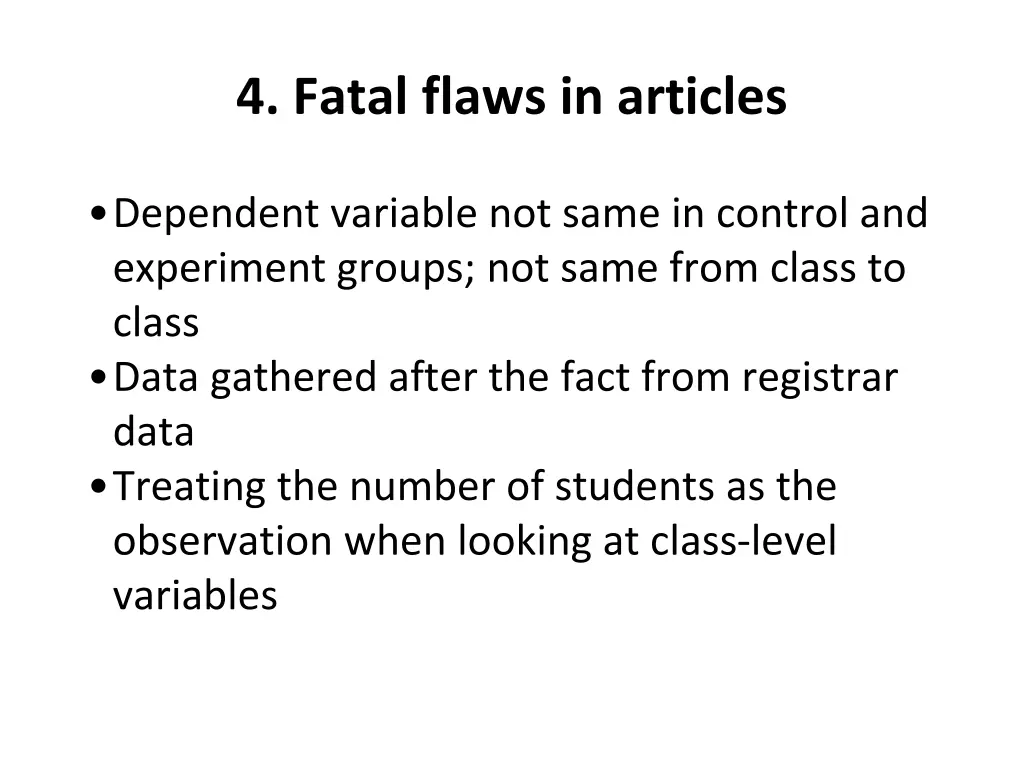 4 fatal flaws in articles