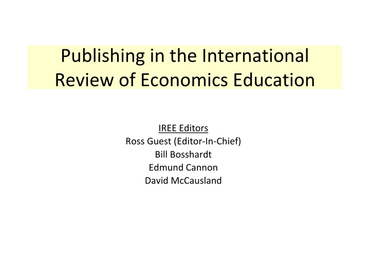 publishing in the international review