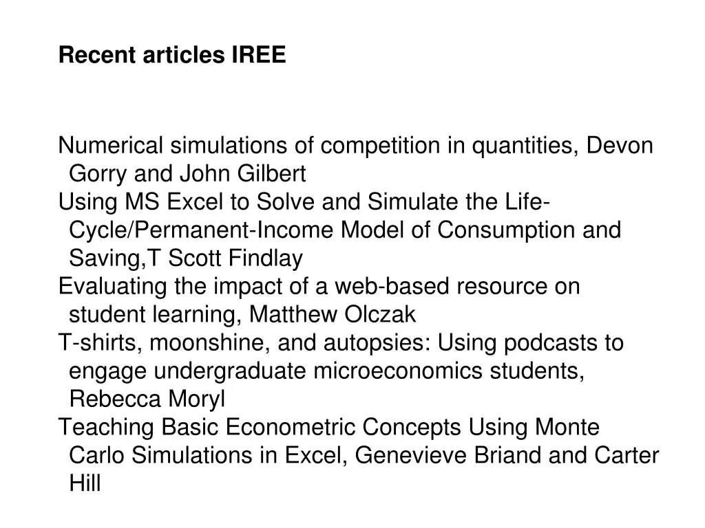 recent articles iree