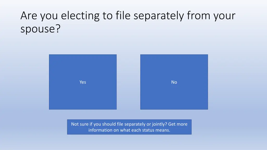 are you electing to file separately from your