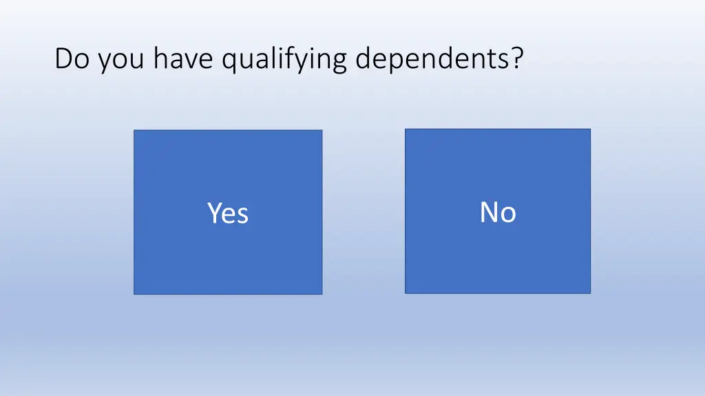 do you have qualifying dependents