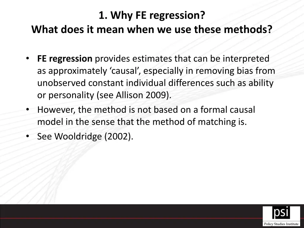 1 why fe regression