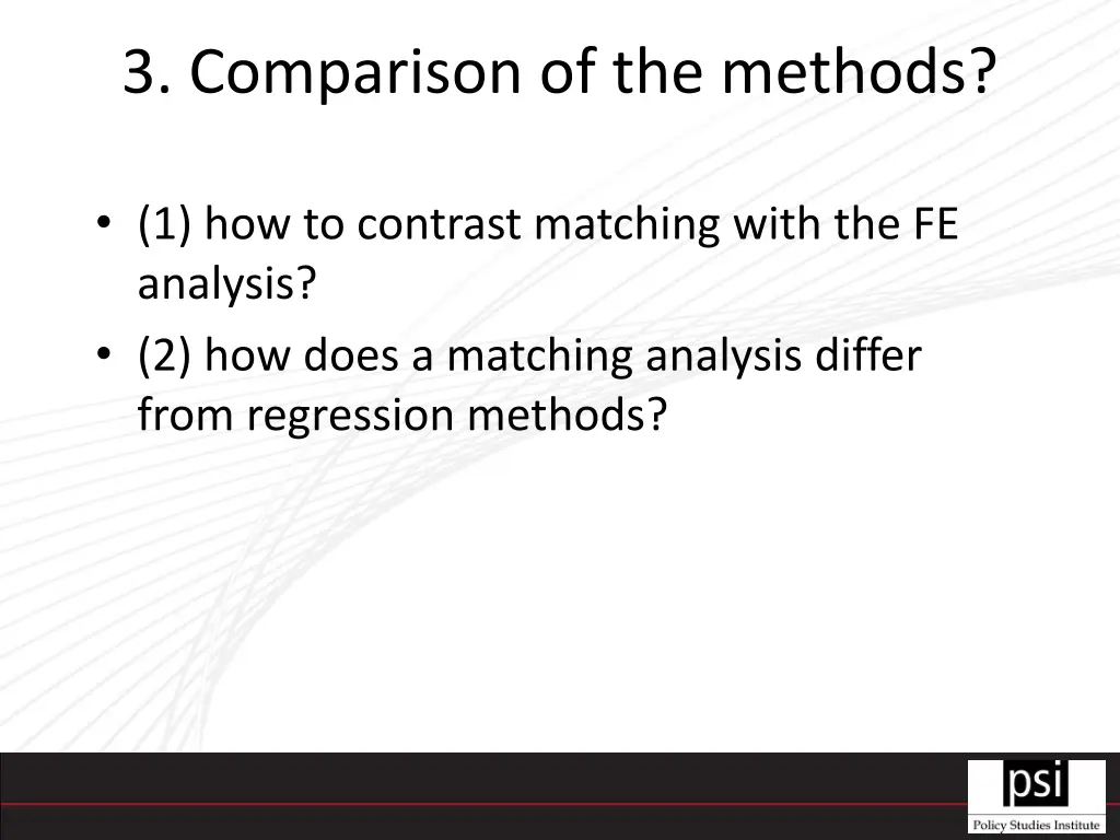 3 comparison of the methods