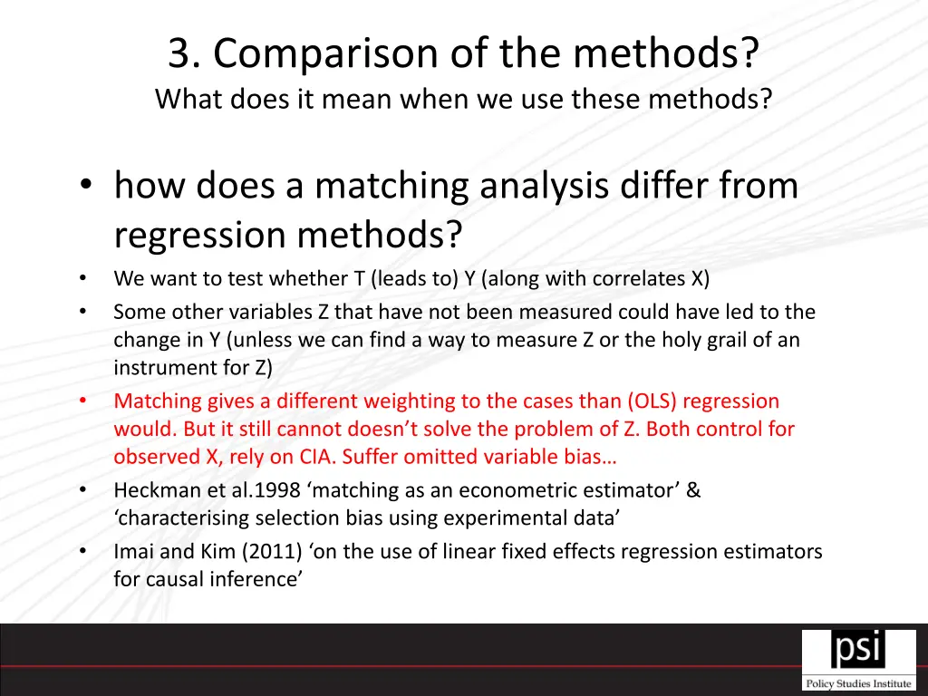 3 comparison of the methods what does it mean