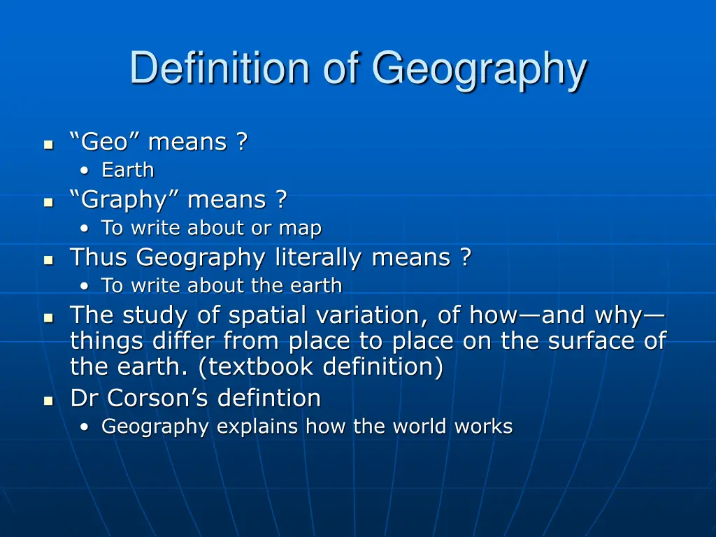 definition of geography