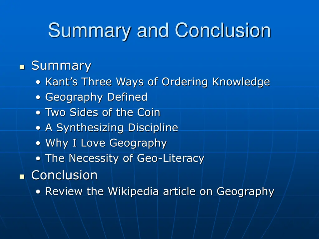 summary and conclusion