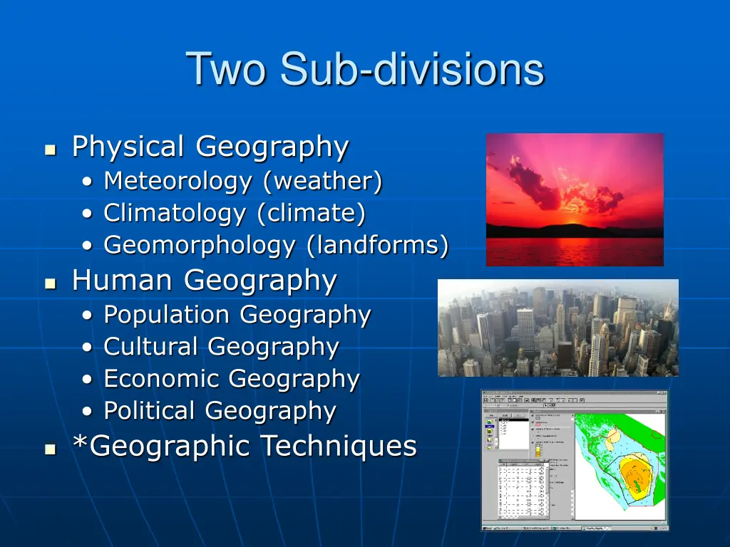 two sub divisions