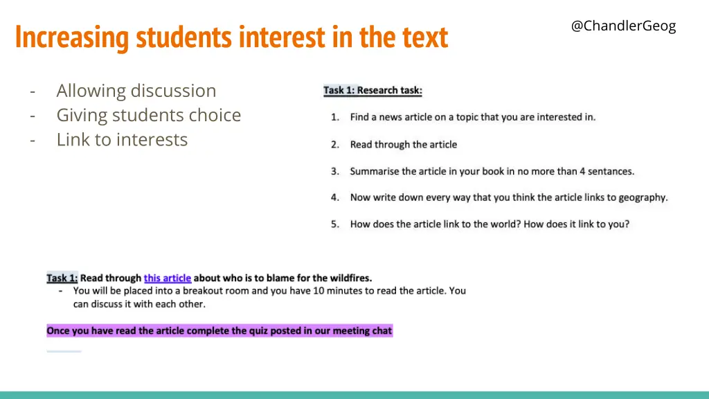 increasing students interest in the text