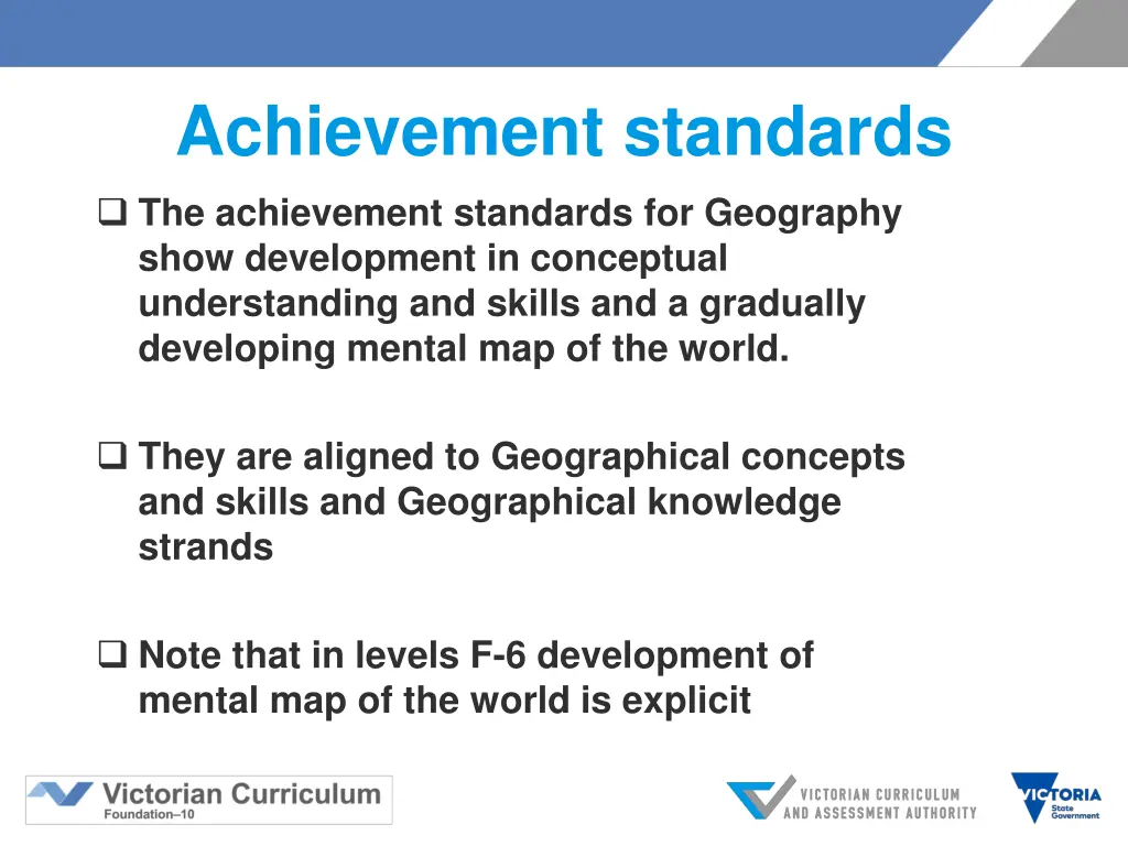 achievement standards the achievement standards
