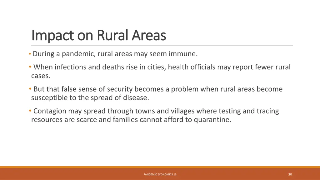 impact on rural areas impact on rural areas
