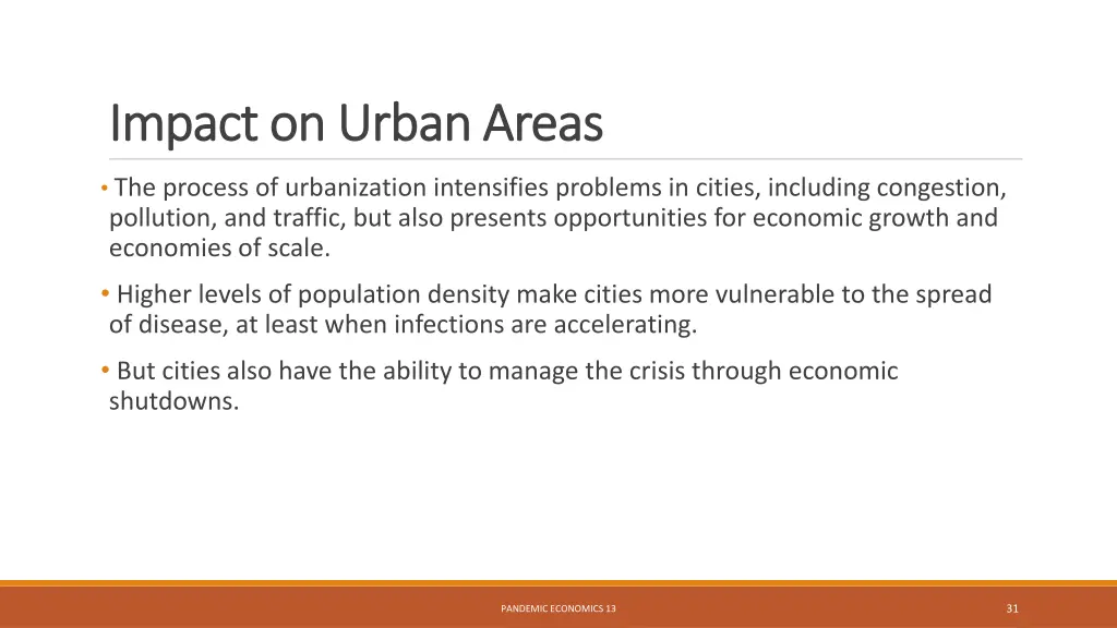 impact on urban areas impact on urban areas