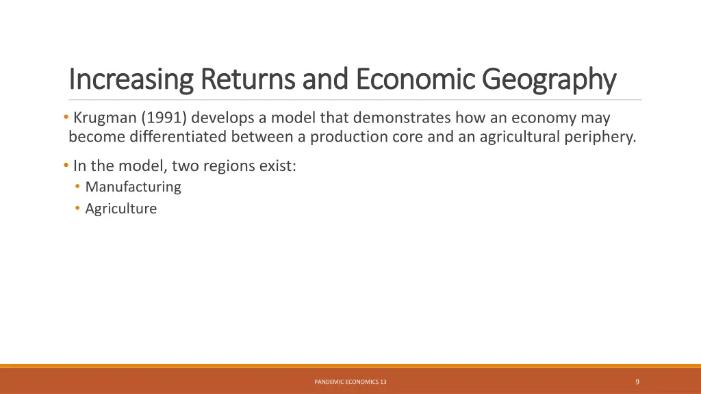 increasing returns and economic geography