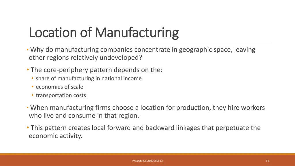 location of manufacturing location