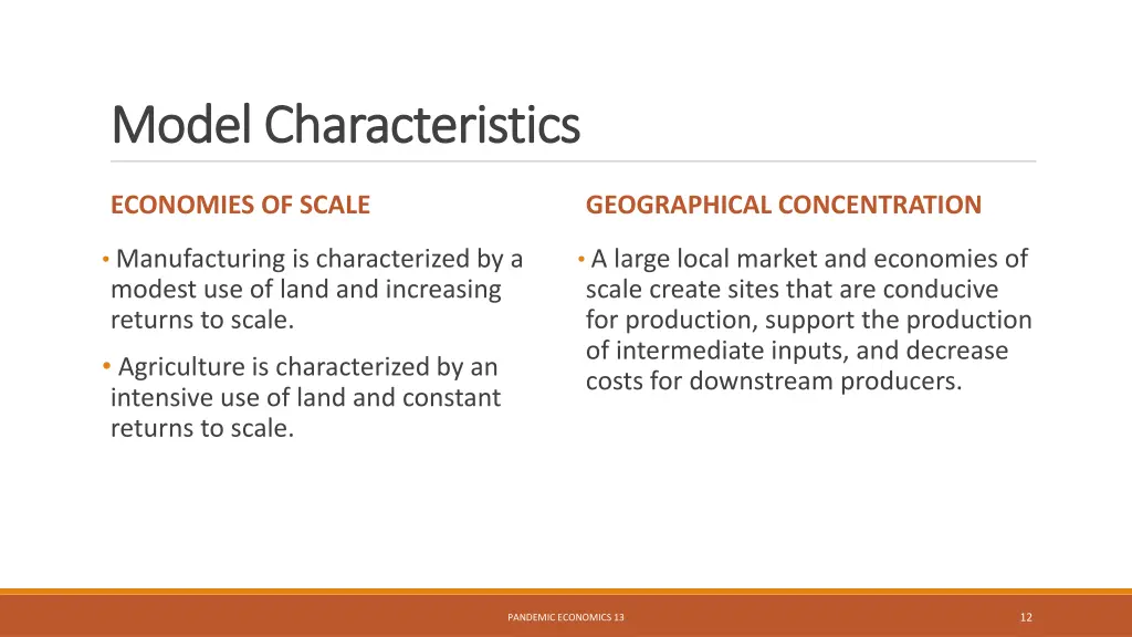 model characteristics model characteristics