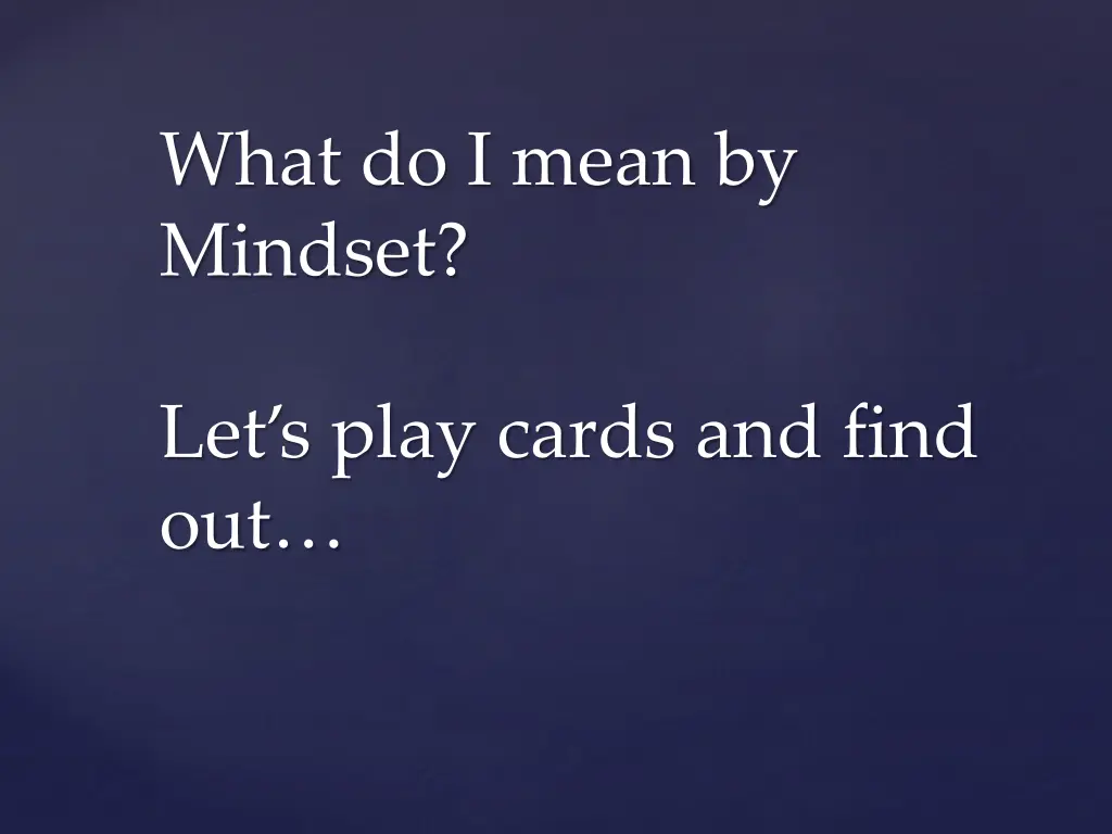 what do i mean by mindset