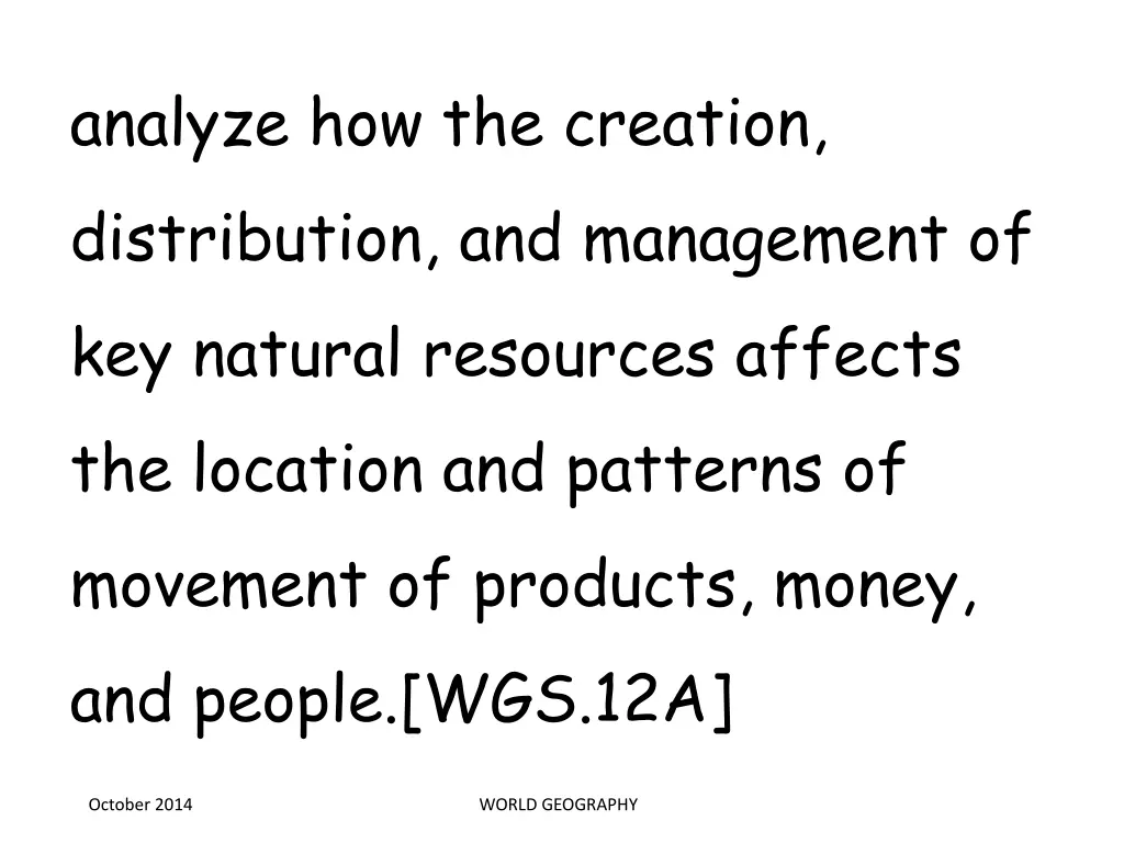 analyze how the creation distribution