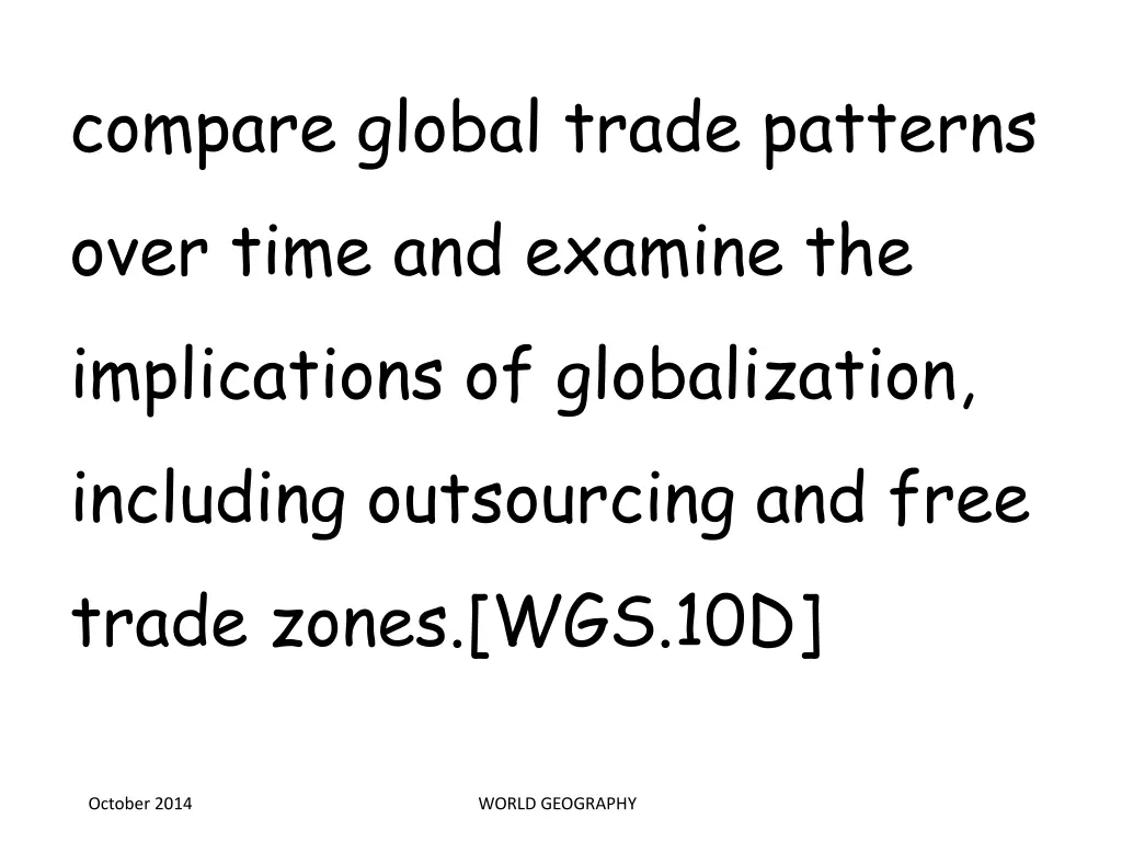 compare global trade patterns over time